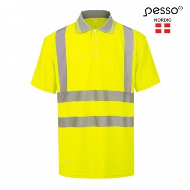 Polo marškinėliai PESSO HVPG Hi-vis, geltoni