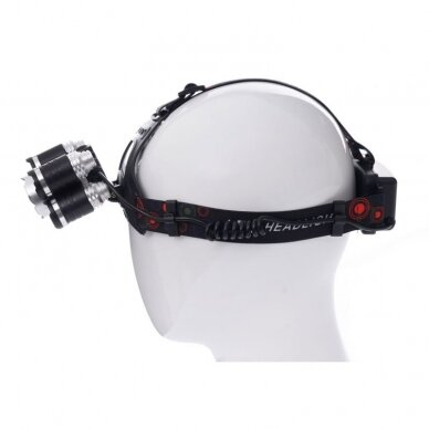 Prožektorius KD1248 T6LED+4xQ5LED ant galvos, įkraunamas 3 Prožektorius KD1248 T6LED+4xQ5LED ant galvos, įkraunamas 3