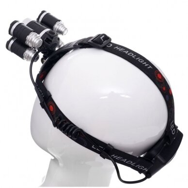 Prožektorius KD1247 T6LED+4xQ5LED ant galvos, įkraunamas 2 Prožektorius KD1247 T6LED+4xQ5LED ant galvos, įkraunamas 2
