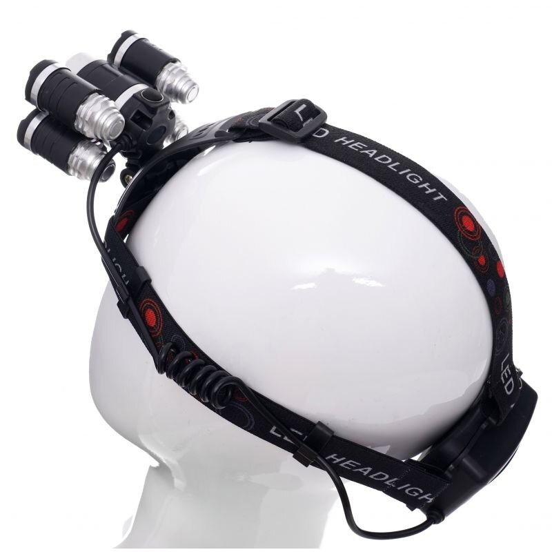 Prožektorius KD1247 T6LED+4xQ5LED ant galvos, įkraunamas 2 Prožektorius KD1247 T6LED+4xQ5LED ant galvos, įkraunamas 2