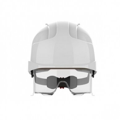 Šalmas JSP EVO®VISTAlens® su integruotais apsauginiais akiniais, be ventiliacinių angų, baltas 1