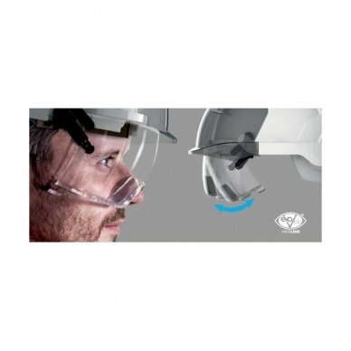 Šalmas JSP EVO®VISTAlens® su integruotais apsauginiais akiniais, be ventiliacinių angų, baltas 5