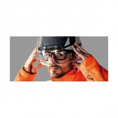 Šalmas JSP EVO®VISTAlens® su integruotais apsauginiais akiniais, be ventiliacinių angų, baltas 7