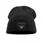 Šilta dvigubo mezgimo kepurė Pesso Rocky su Fleece audinio pamušalu, juoda
