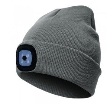 Šilta kepurė Pesso su LED apšvietimu, pilka