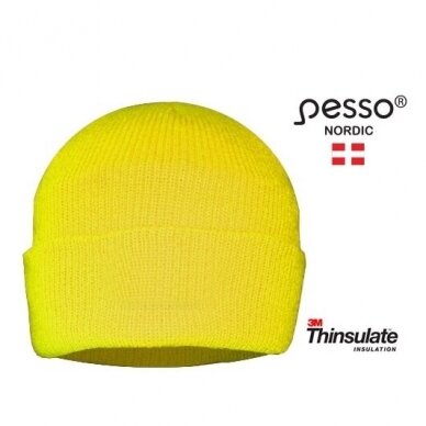 Šilta kepurė Pesso KPTG Thinsulate, su pamušalu, HI-VIS geltona