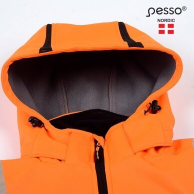 Šilta, ryškaus matomumo softshell Pesso CALGARY striukė, oranžinė 4