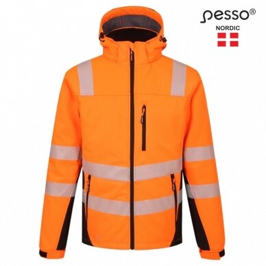 Šilta, ryškaus matomumo softshell Pesso CALGARY striukė, oranžinė