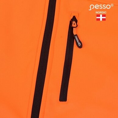 Šilta, ryškaus matomumo softshell Pesso CALGARY striukė, oranžinė 12