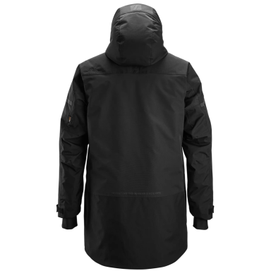 SNICKERS WORKWEAR 1801 vandeniui atspari parka su gobtuvu, juoda