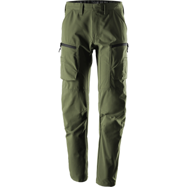 SNICKERS WORKWEAR ServiceLine Stretch 6410 darbo kelnės su šlaunų kišenėmis, žalios