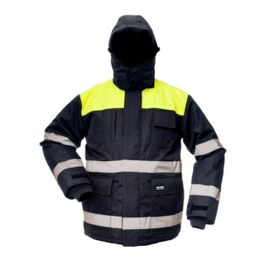 Striukė BoSafety WJ-CANVAS-1104 su atšvaito juostomis, mėlyna-geltona