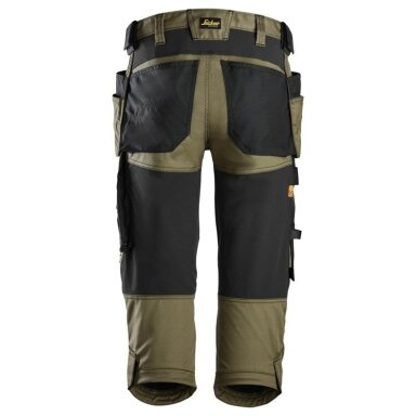 Tamprios pirato kelnės su kabančiomis kišenėmis AllroundWork SNICKERS WORKWEAR 6142, chaki