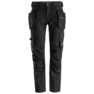Tamprios SNICKERS WORKWEAR LiteWork 6208 darbo kelnės su nuimamomis kabančiomis kišenėmis, juodos