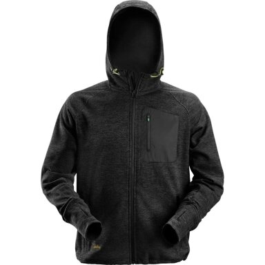 Tvirtas flisinis džemperis su kapišonu FlexiWork SNICKERS WORKWEAR 8041, juodas