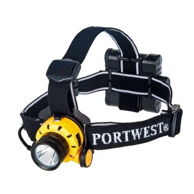 Ultra galingas ant galvos tvirtinamas PORTWEST PA64 žibintuvėlis Ultra galingas ant galvos tvirtinamas PORTWEST PA64 žibintuvėlis